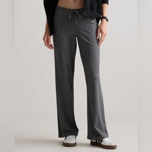 NWOT Quince Flowknit Wide Leg Lounge Pants, Dark Gray, 4-Way Stretch, Sz Medium.